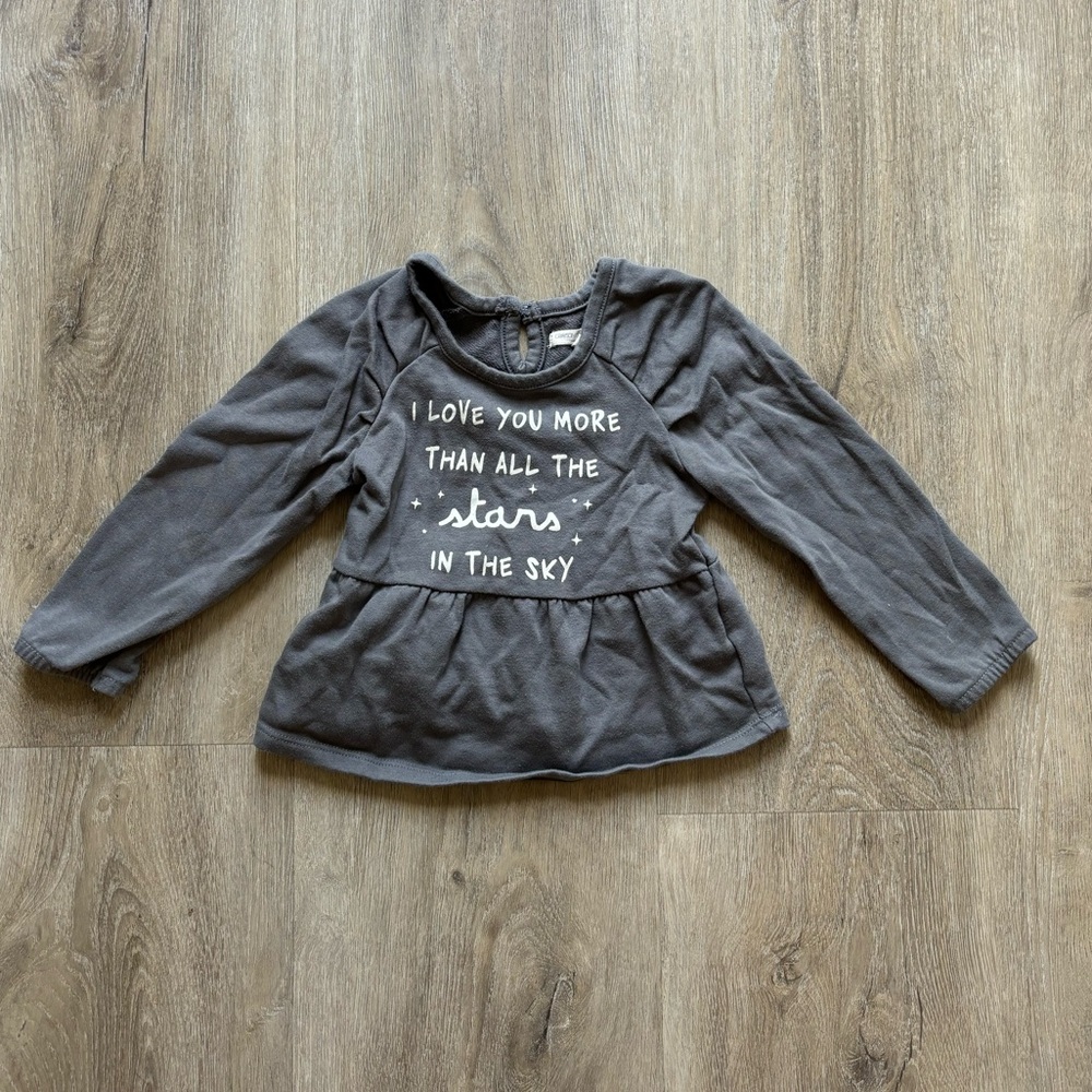 4T “I love you more than all the stars in the sky” long sleeve flared gray shirt